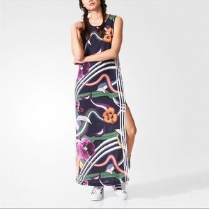 Adidas Originals Floral Burst Tank Top Long Dress Sz:S